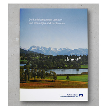 Raiffeisenbank Kempten-Oberallgäu Fusionsbroschüre Titelseite